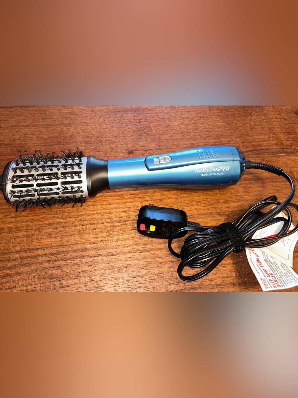 BaByliss PRO Nano Titanium Oval Ionic Hot Air Brush BNTHB250 Hair Styler Dryer